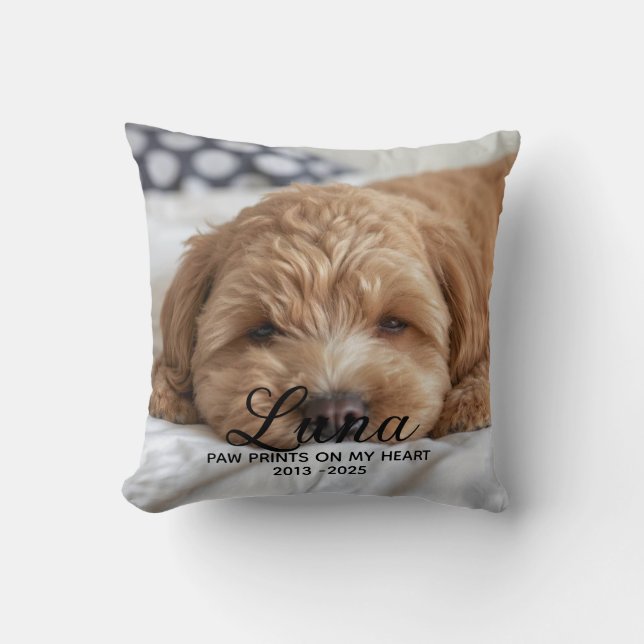 Coussin Mémorial personnalisé pour chien (Recto)