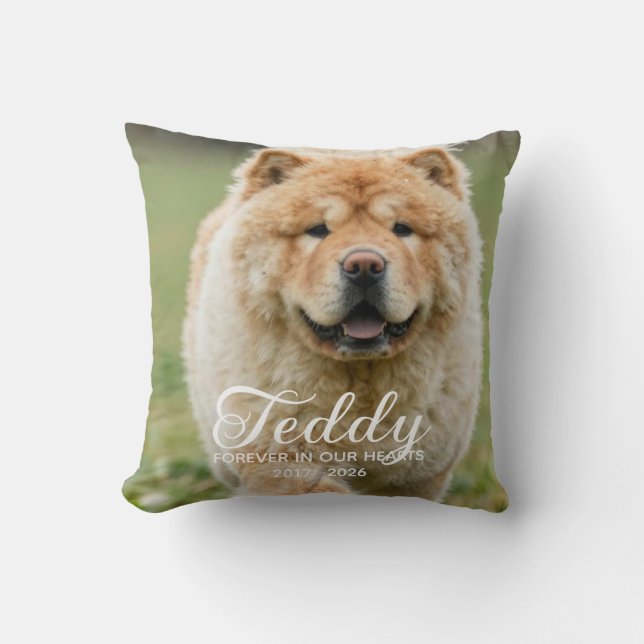 Coussin Mémorial personnalisé pour chien perte d'animal de (Recto)