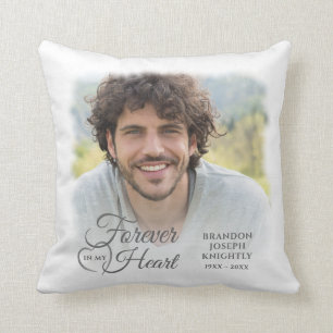 Coussin Mémorial pour toujours dans mon coeur Photo Keepsa