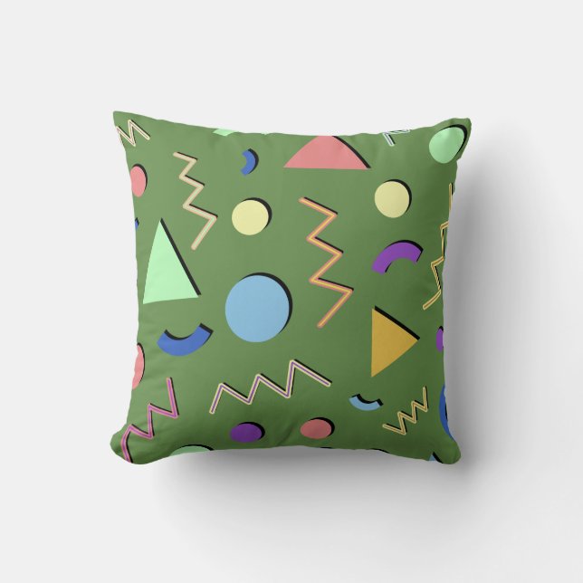 Coussin Memphis #92 Vert mousse (Recto)