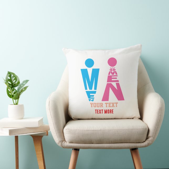 Coussin Men and Women Typography Icon Design (Chaise)