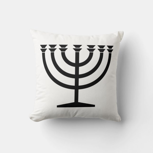 Coussin Menorah juive (symbole du judaïsme) (Recto)
