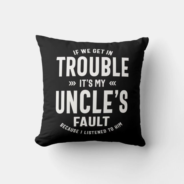 Coussin Mens C'est le cadeau de mon oncle pour le père (Recto)