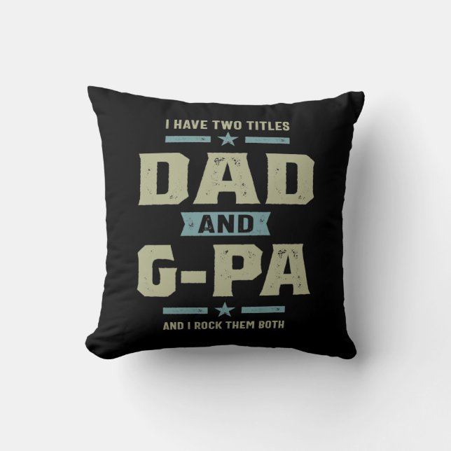 Coussin Mens J'ai deux titres Papa et G-Pa (Recto)
