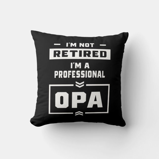Coussin Mens Je suis un Opa professionnel cadeau à la retr (Recto)