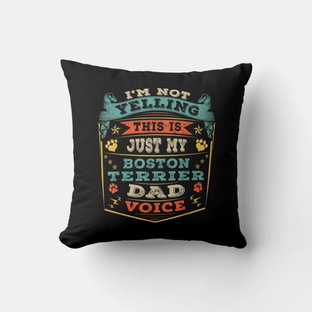 Coussin Mens Le père de Noël de Boston Terrier (Recto)
