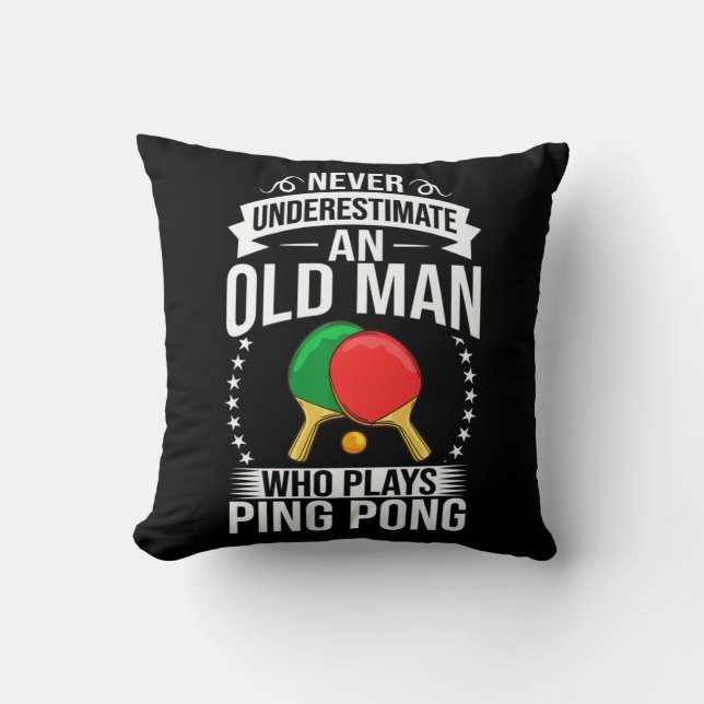 Coussin Mens Ping Pong Table Tennis Player Balls Paddle Ga (Recto)