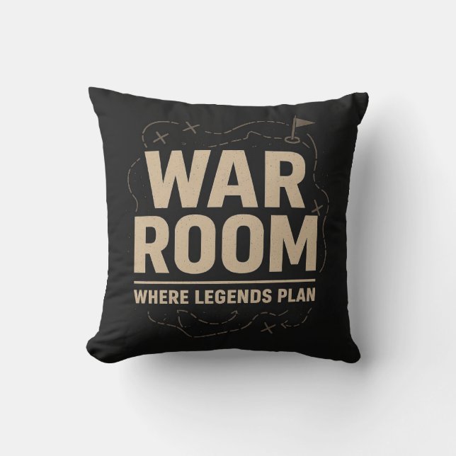 Coussin Mentalité de salle de guerre — Concentration, Stra (Recto)