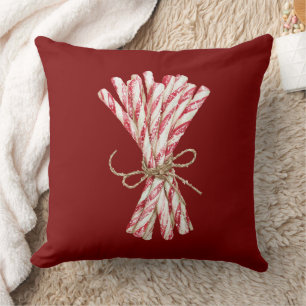 Coussin Menthe blanche rouge Noël