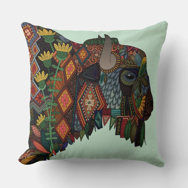 Coussin menthe de bison (Recto)