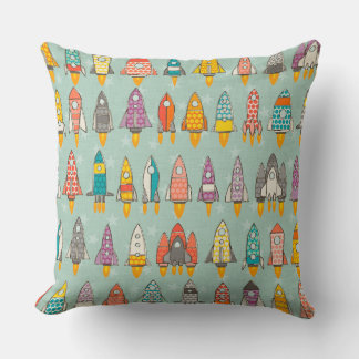 Coussin menthe de fusées rétro