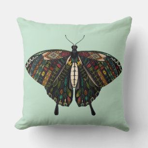 Coussin menthe papillon