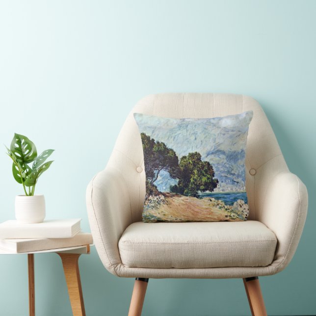 Coussin Menton vu du cap Martin par Claude Monet (Chaise)