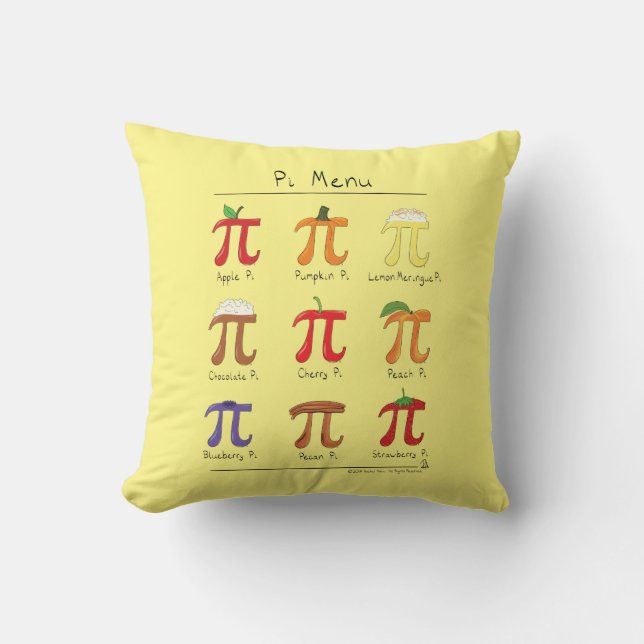 Coussin Menu Fantaisie Math Pi Day (Recto)