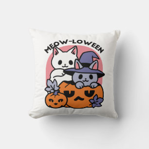 Coussin Meow-Loween - Cute Halloween Conception Chat