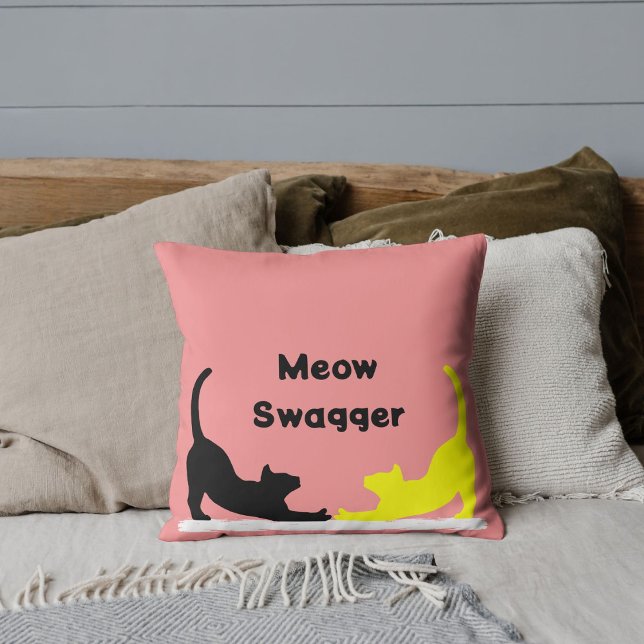 Coussin Meow Swagger Animal Animal Pet Chat Élégant Mignon (Créateur téléchargé)