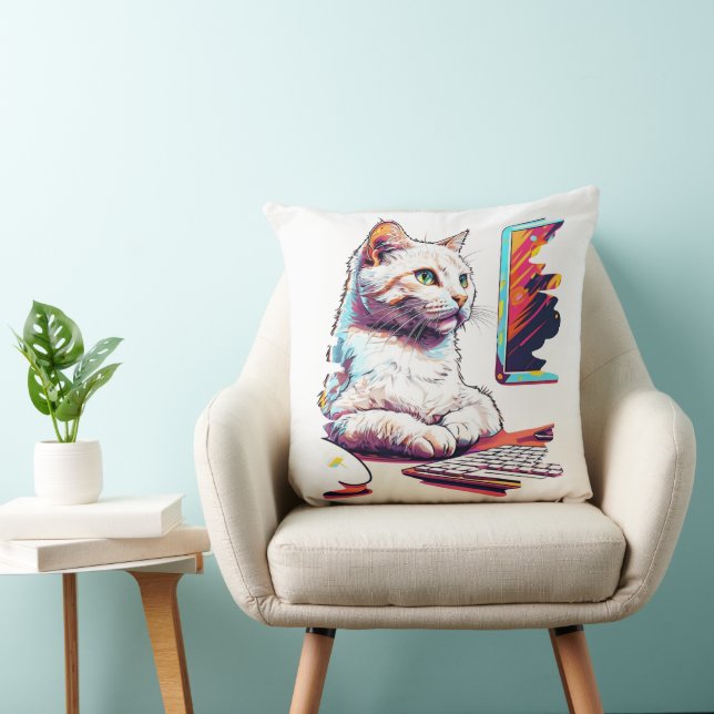 Coussin Meowtastic Coder (Chaise)