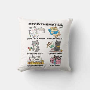 Coussin Meowthematics Blagues de Maths Drôles pour les Amo