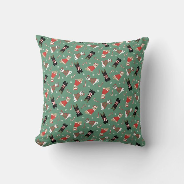 Coussin Meowy Christmas Cats (Recto)