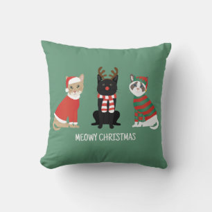 Coussin Meowy Christmas Cats