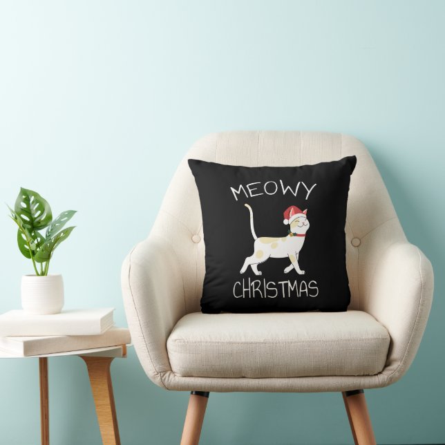 Coussin Meowy Christmas - Funny Christmas 2022 (Chaise)