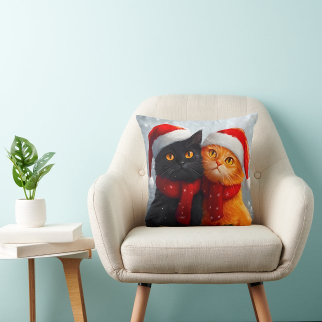 Coussin Meowy Christmas Winter Love (Chaise)