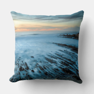 Coussin Mer bleue au coucher du soleil, Californie