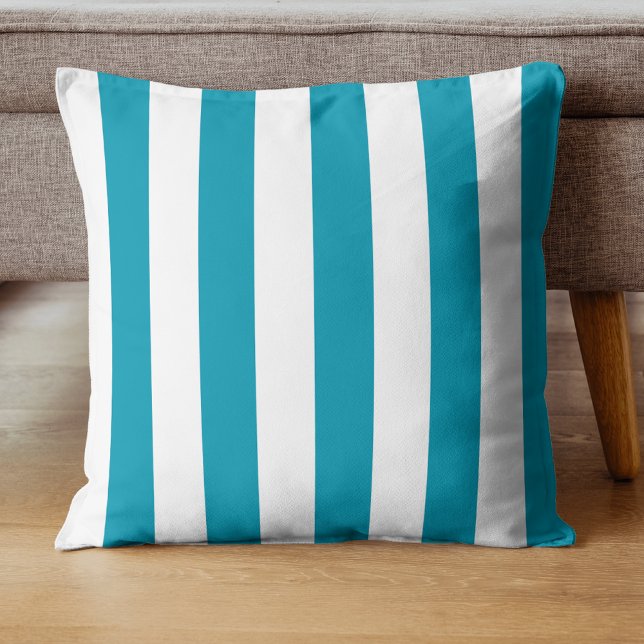 Coussin Mer Classique vintage ​ ​ Bandes Vertes & Blanches (Créateur téléchargé)