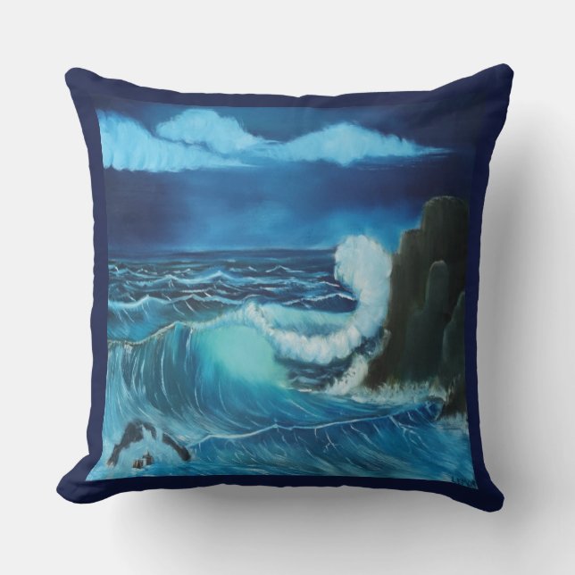 Coussin "Mer de puissance" Jetez l'oreiller design. (Recto)