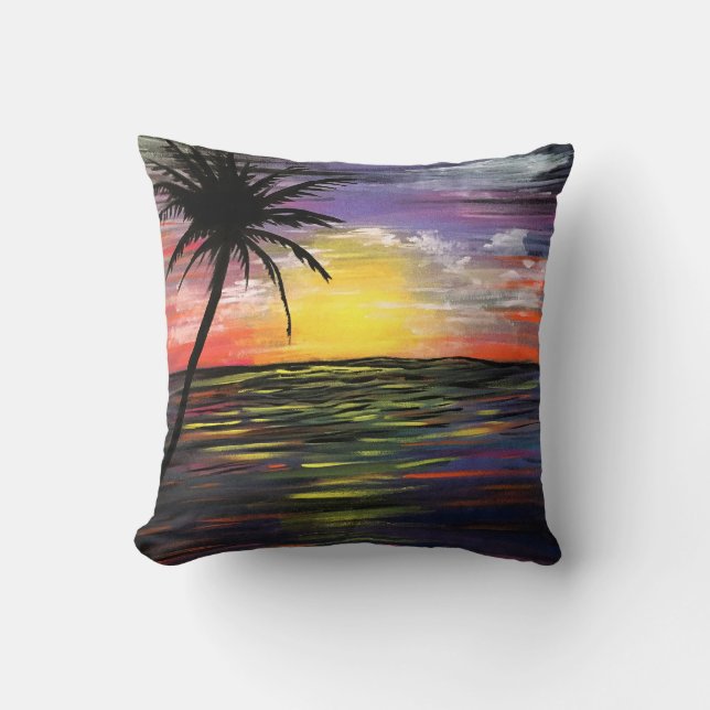 Coussin Mer du coucher du soleil (Recto)