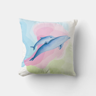 Coussin Mer Extraordinaire avec dauphins