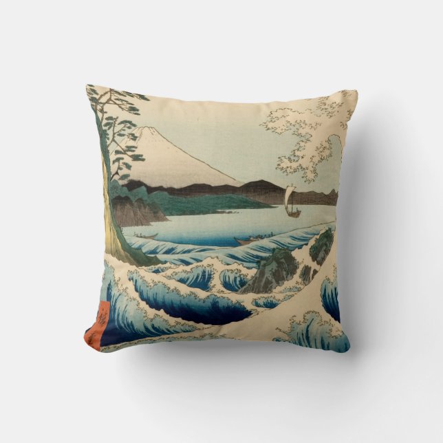 Coussin Mer japonaise de Satta Hiroshige Art (Recto)