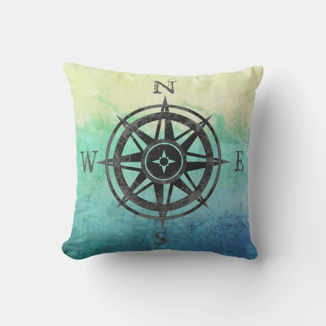 Coussin Mer Ombre turquoise (Recto)