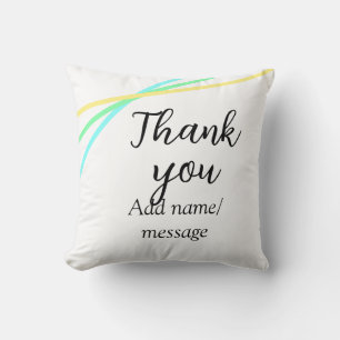 Coussin Merci ajoutez un nom message simple calligraphie é