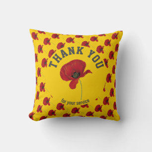 Coussin Merci de souvenir POPPY personnalisé JAUNE
