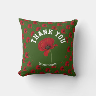 Coussin Merci de souvenir POPPY personnalisé VERT