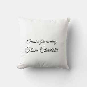 Coussin merci d'être venu nom à ajouter message texte