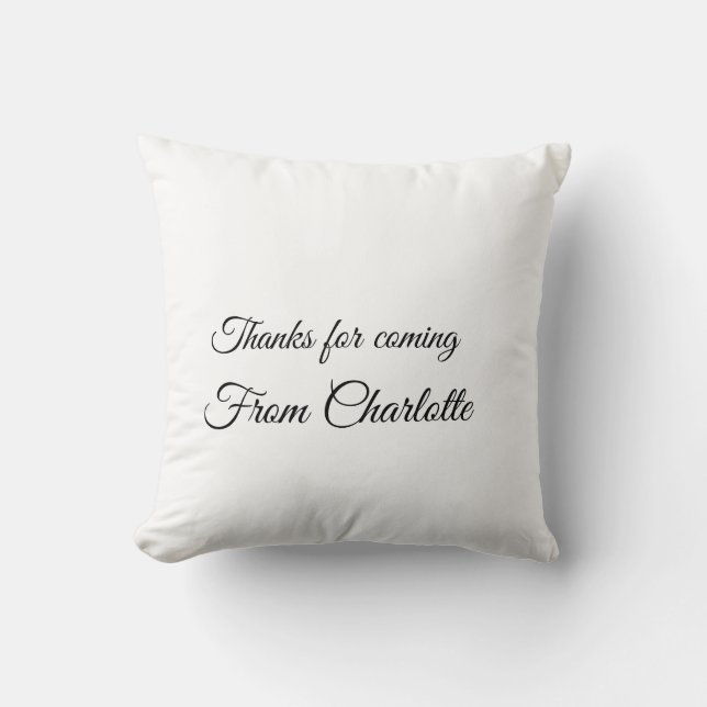 Coussin merci d'être venu nom à ajouter message texte  (Recto)