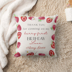 Coussin Merci Mon Berry Premier anniversaire mignonne frai