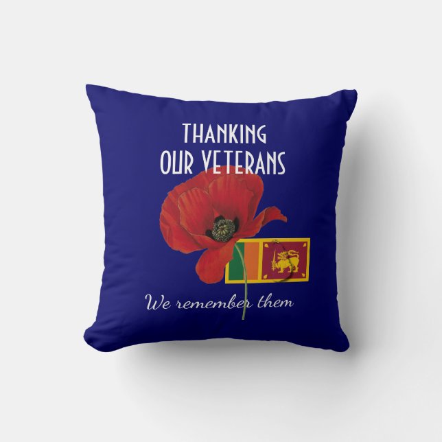 Coussin Merci patriotique ANCIENS COMBATTANTS Sri Lanka Po (Recto)