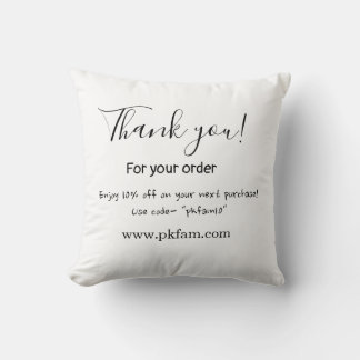 Coussin Merci pour l'achat détail de l'entreprise familial