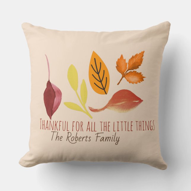 Coussin Merci pour toutes les petites choses, Thanksgiving (Recto)