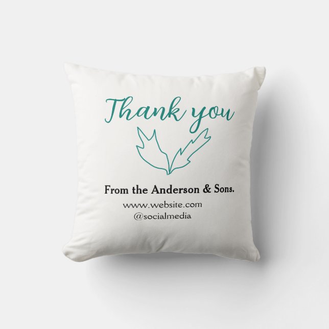 Coussin Merci pour votre page de commande nom de société (Recto)