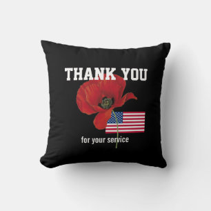 Coussin MERCI vétérans de la police Poppy USA AMERICAN