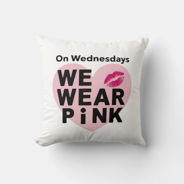 Coussin Mercredi On Porte Du Rose Drôle De Saint-Valentin  (Recto)