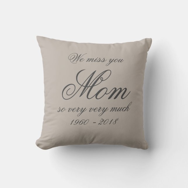 Coussin Mère Amour Mémoire MOM Nom de famille Personnalisé (Recto)
