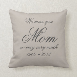 Coussin Mère Amour Mémoire MOM Nom de famille Personnalisé
