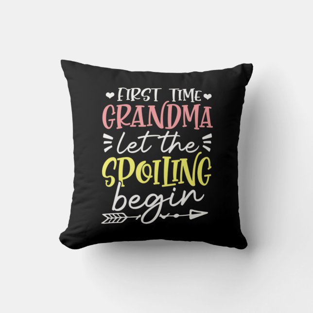 Coussin Mère Art première fois Grand-mère Anniversaire (Recto)