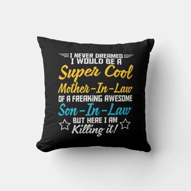 Coussin Mère Art Super Cool Belle-Mère (Recto)