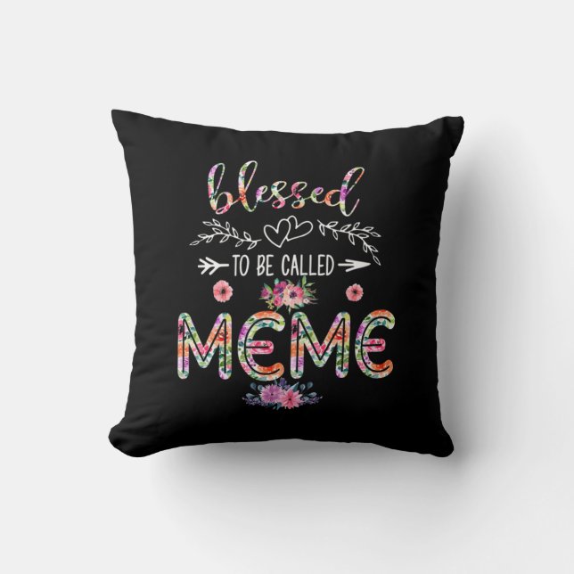 Coussin Mère Béni D'Être Appelée Maman Et Mème Fleur (Recto)